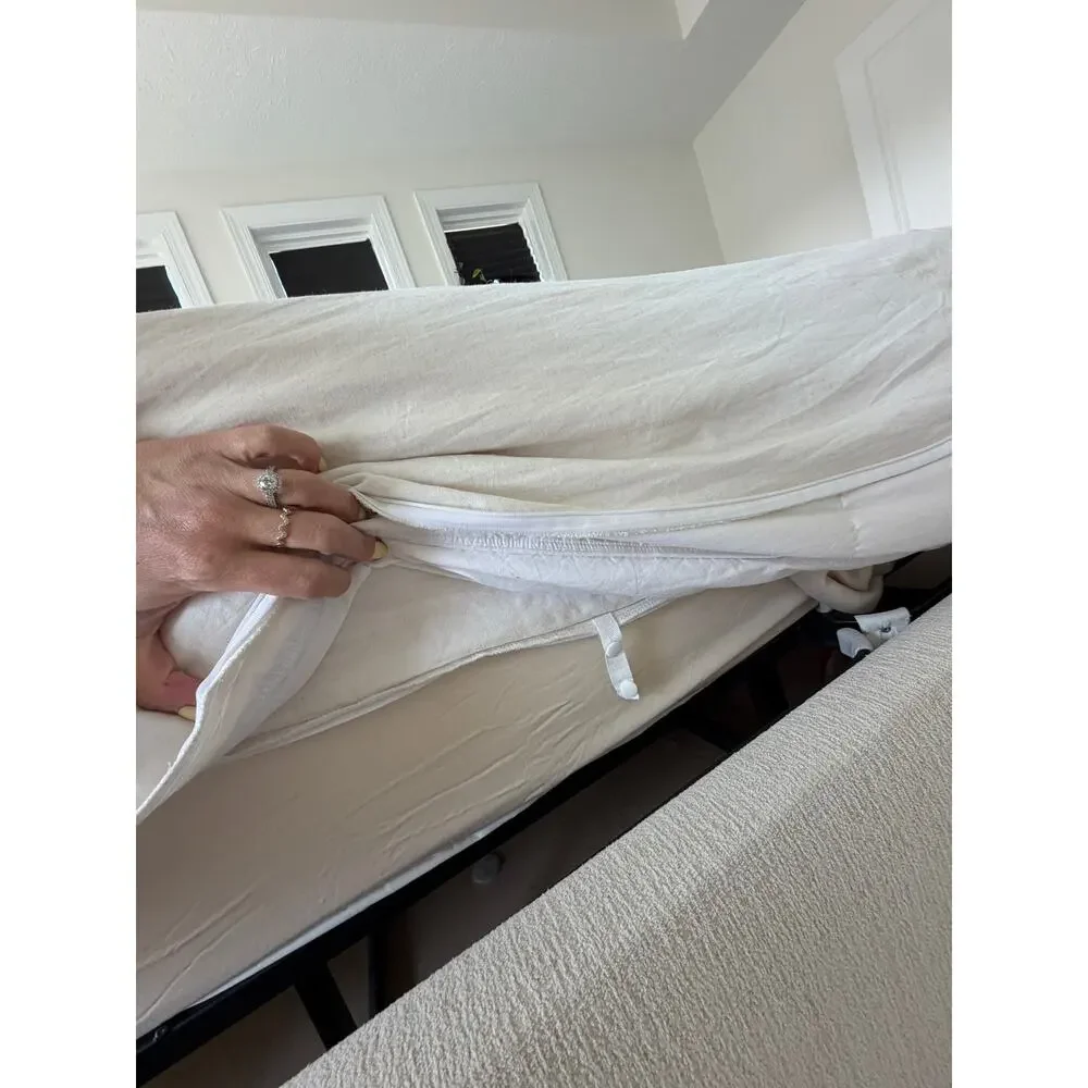 Cozy Earth Linen Duvet Cover King + Matching Shams Natural (flawed see details)